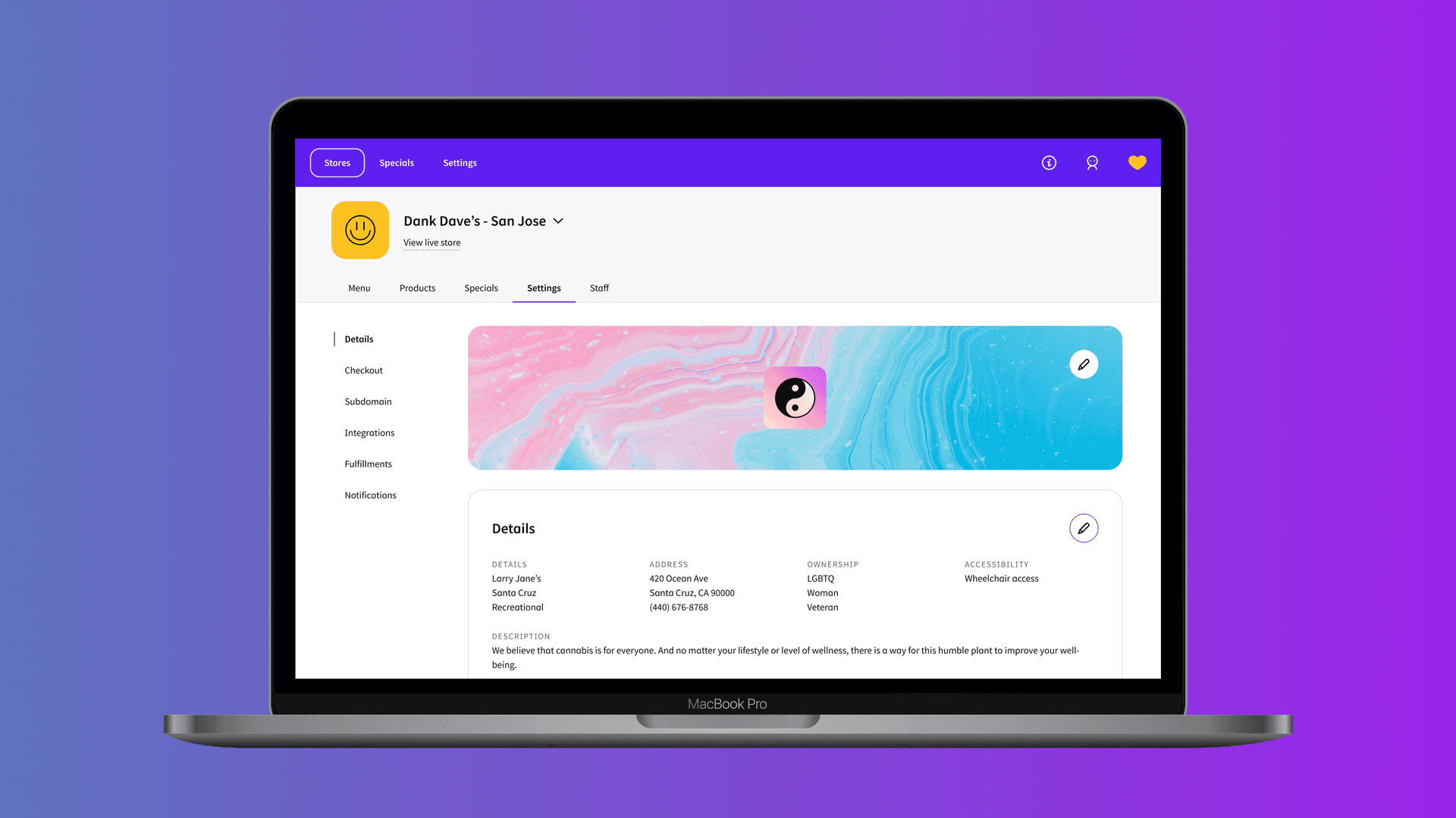 Dispensary Admin Platform preview